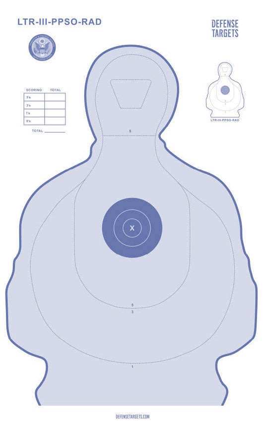 LTR-III-PPSO-RAD (FLETC/PPSO PAPER TARGET) (100ct)