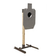 Full size flag steel target, AR500 IPSC with reactive paddle and welded base for shooting practice – Defense Targets
