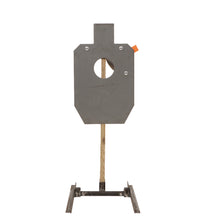 Full size flag steel target, AR500 IPSC with reactive paddle and welded base for shooting practice – Defense Targets