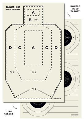 TMACS INC paper targets, 25-pack, IPSC and B8 bullseye shooting targets for practice – Defense Targets