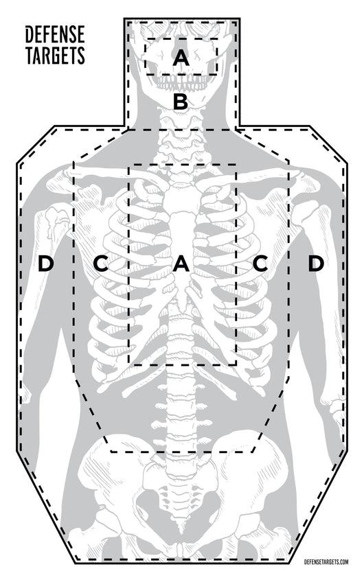 Anatomical humanoid paper target, 20x32 inches, shooting practice target – Defense Targets