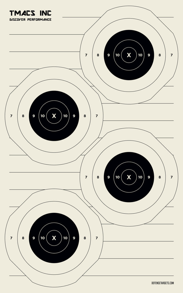 TMACS INC Paper Targets (25 Pack) – IPSC & B8 Bullseye – Defense Targets