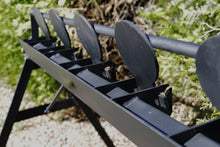 Commercial grade plate rack target system with 6 AR500 steel paddles, shooting target setup – Defense Targets