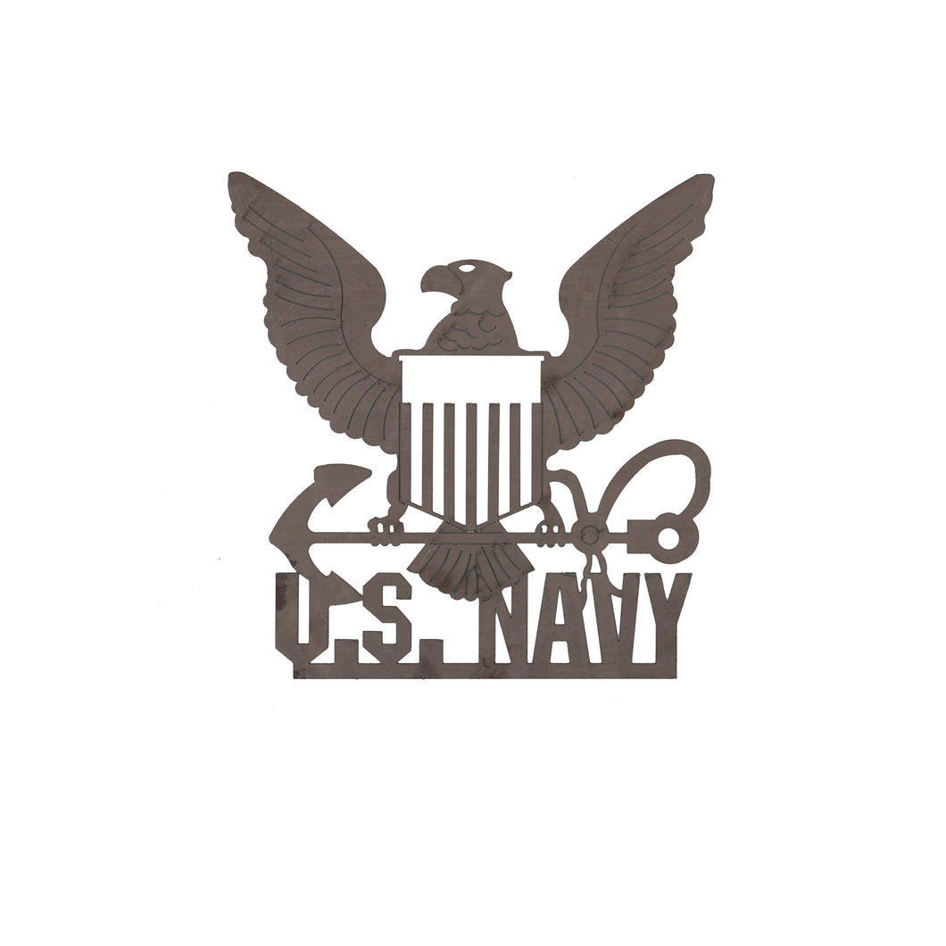U.S. Navy steel emblem, 12x12 inches, CNC laser-cut decorative target or display piece – Defense Targets