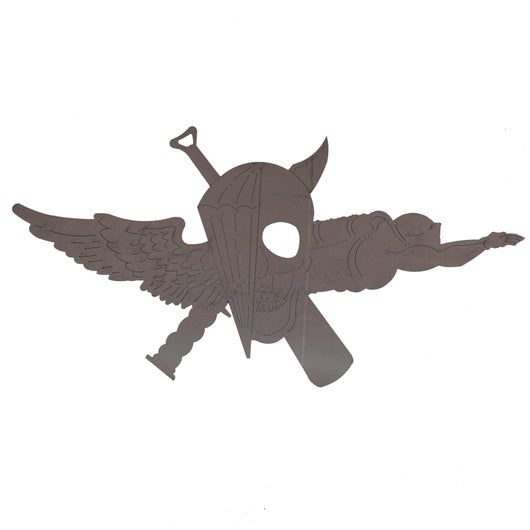 Recon Jack steel emblem, 12x12 inches, CNC laser-cut decorative target or display piece – Defense Targets